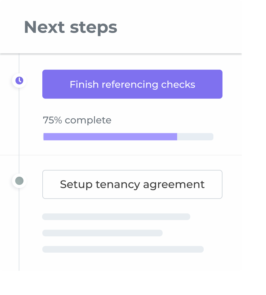 Next steps dashboard component preview